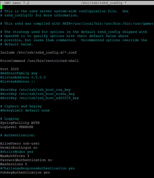 Конфигурация sshd_config