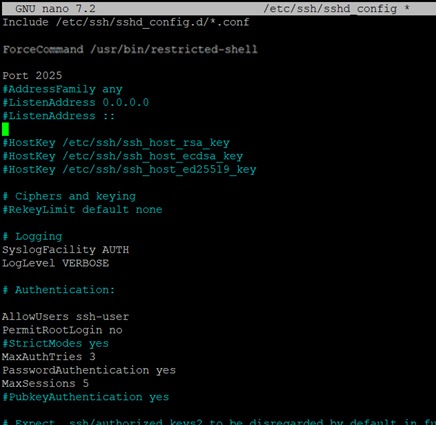 Конфигурация sshd_config